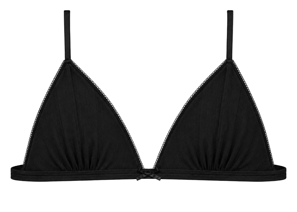 Bralette pointelle - noire