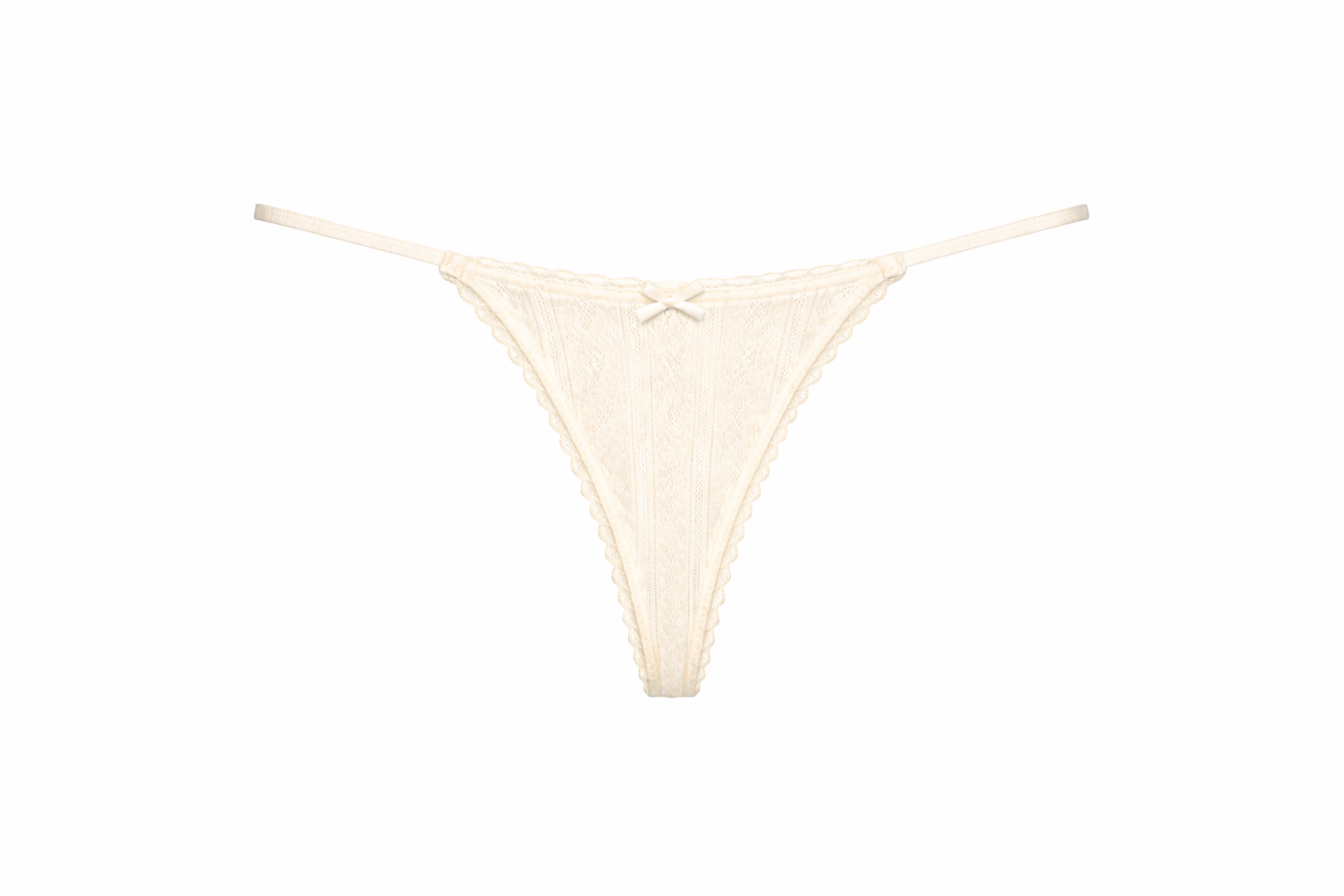 G-string pointelle - butter yellow