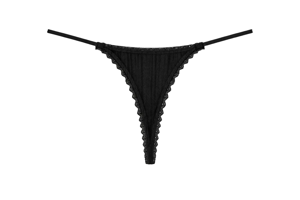 G-string pointelle - noir