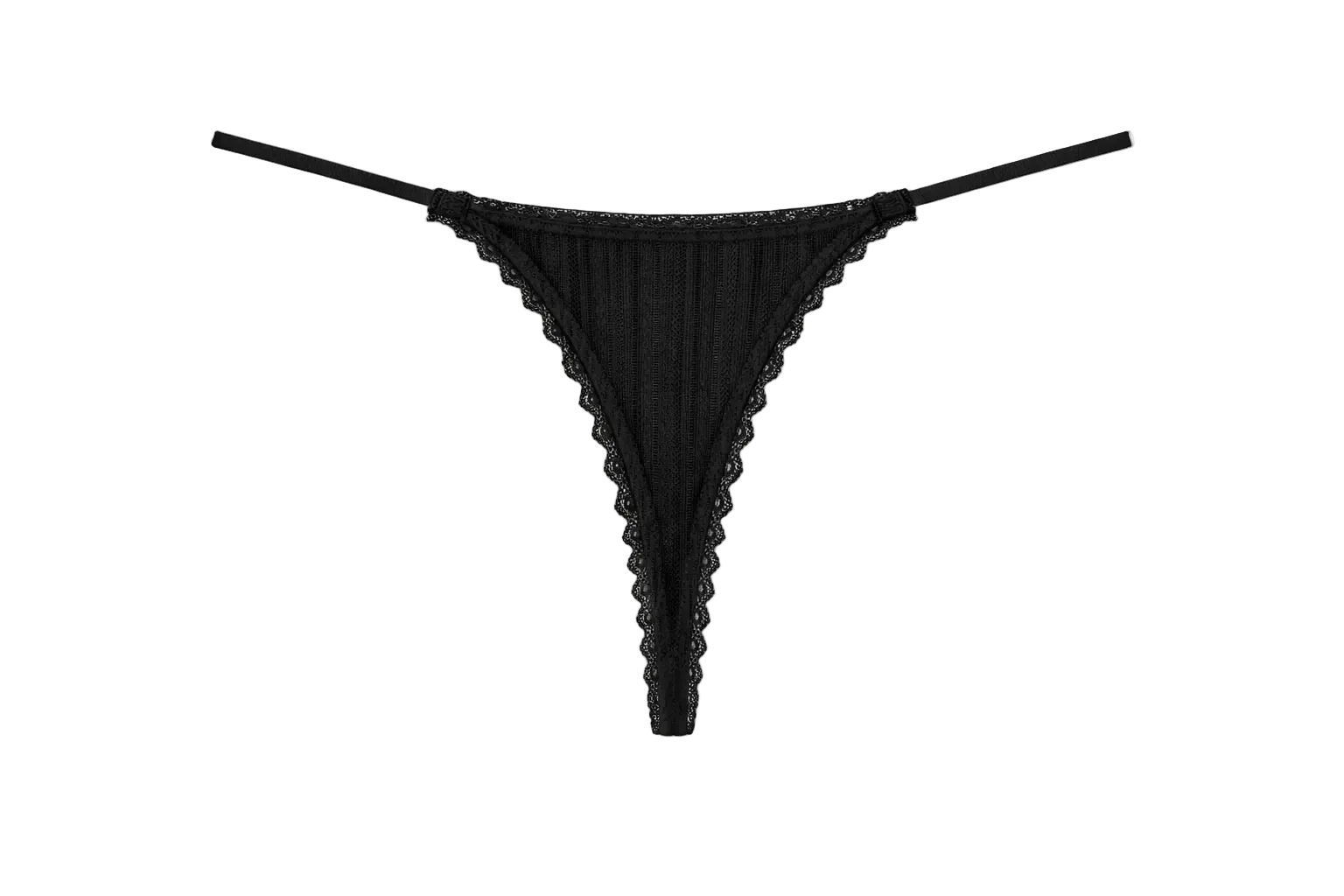 G-string pointelle - noir