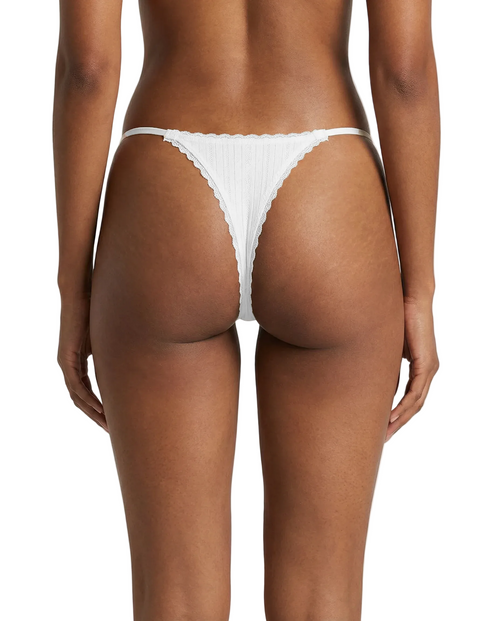 G-string pointelle - blanc