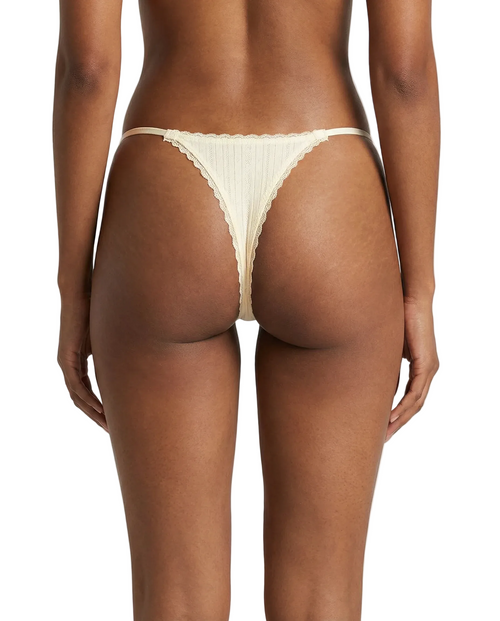 G-string pointelle - butter yellow