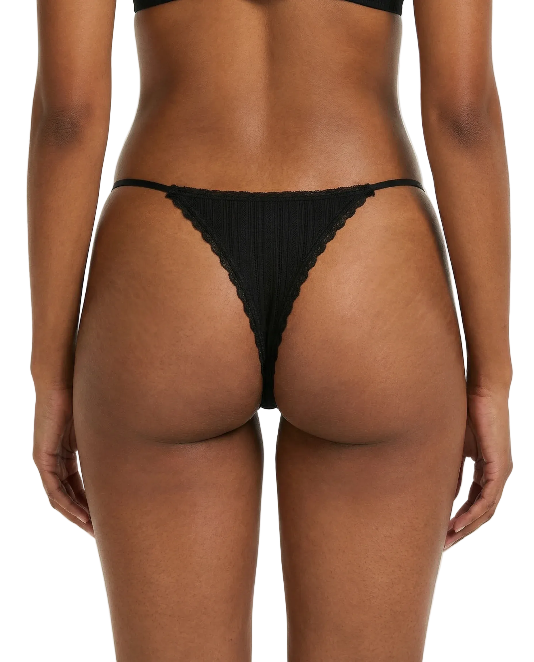 G-string pointelle - noir