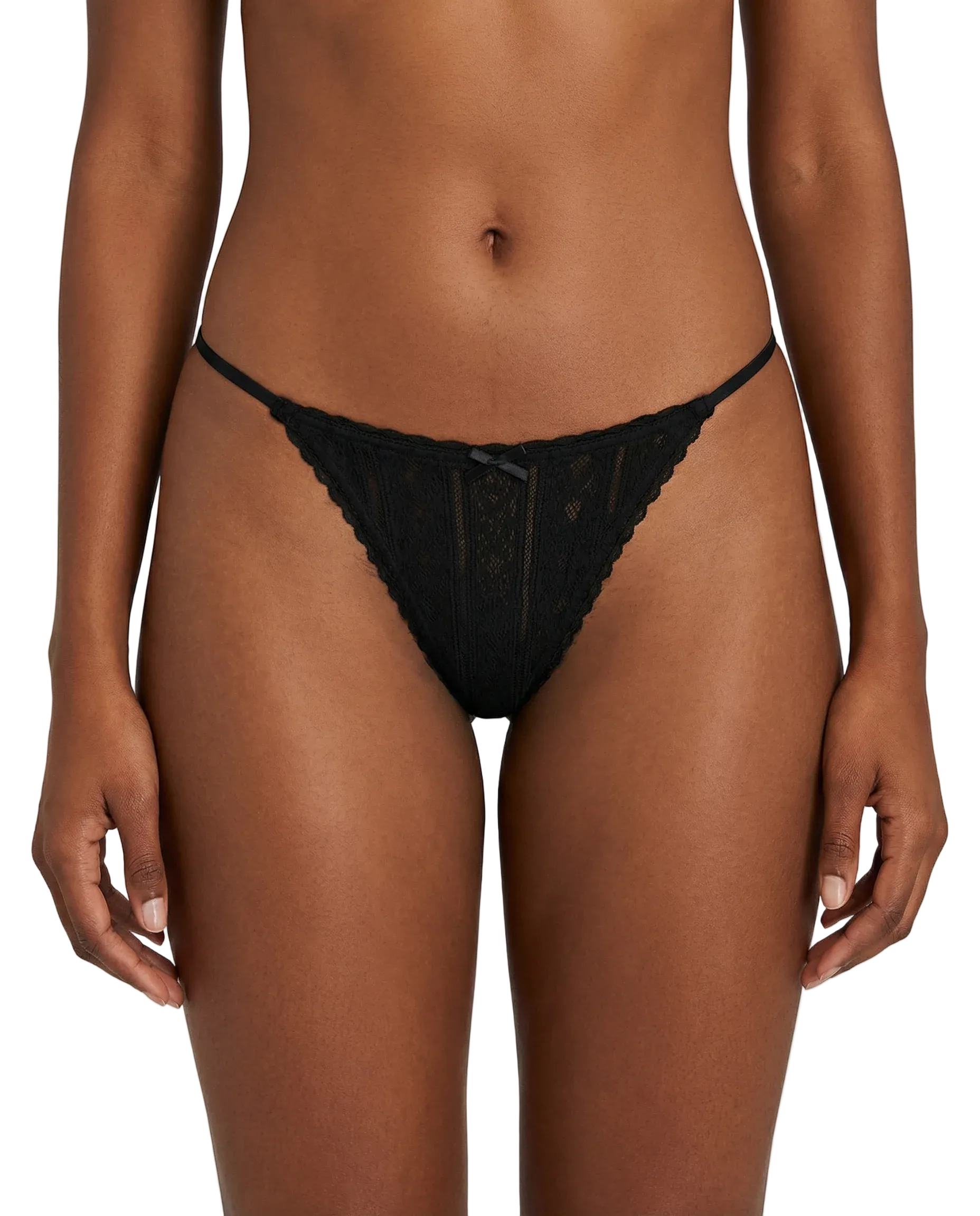 G-string pointelle - noir