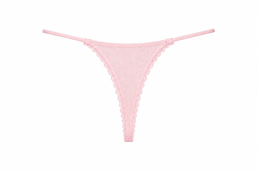 G-string pointelle - rose
