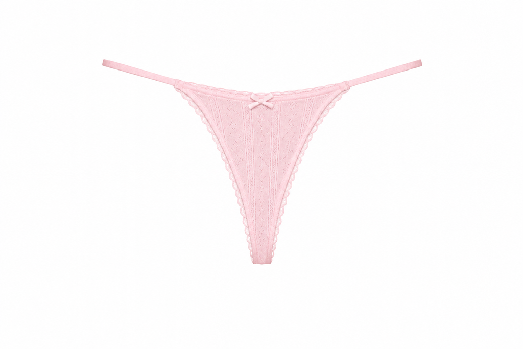 G-string pointelle - rose