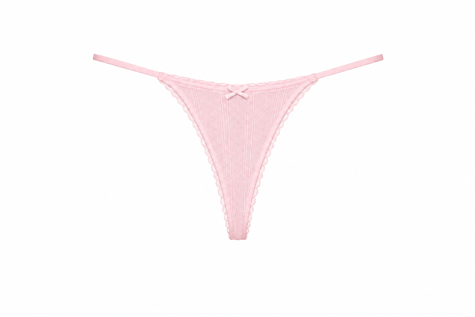 G-string pointelle - rose