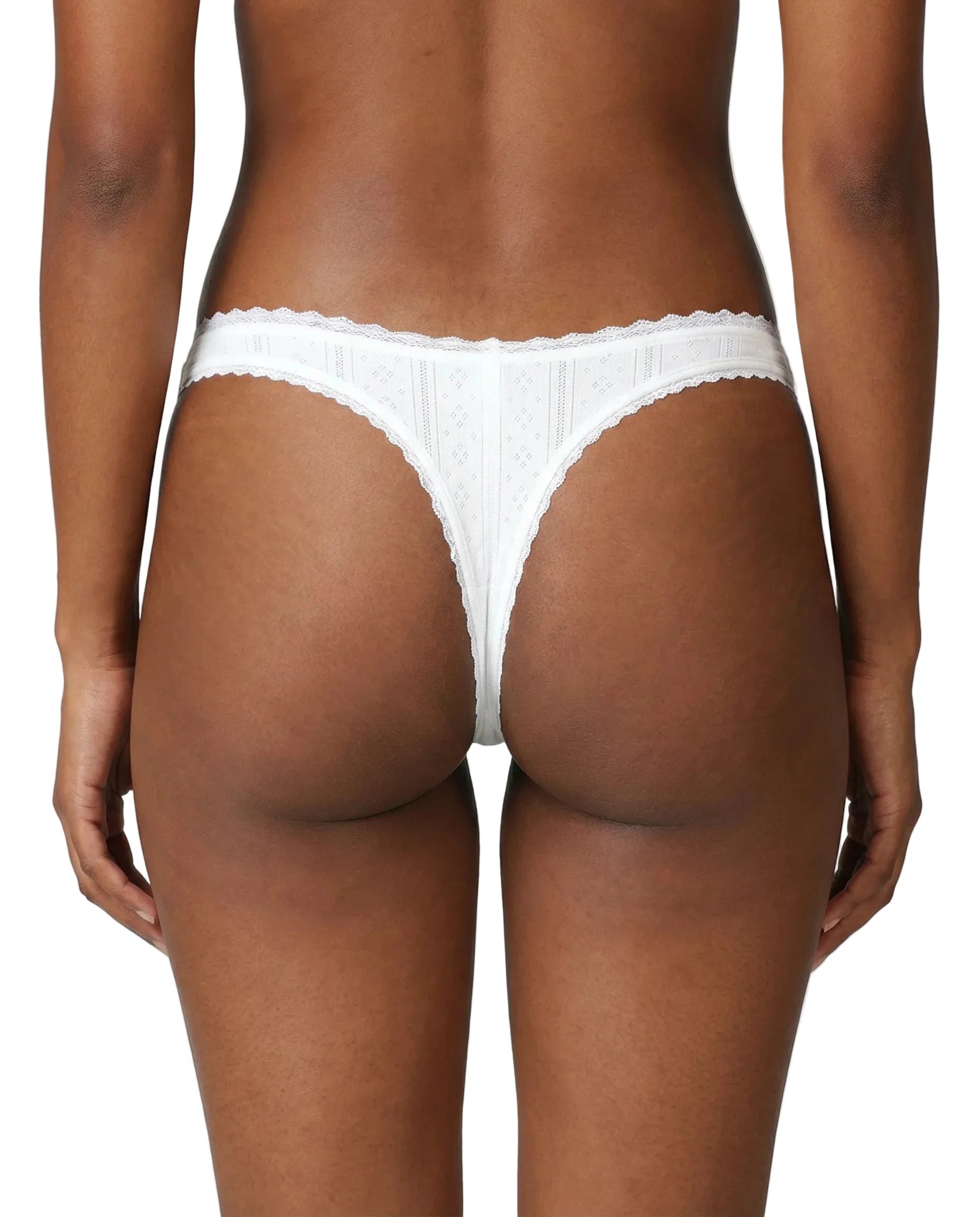 Tanga pointelle - blanc