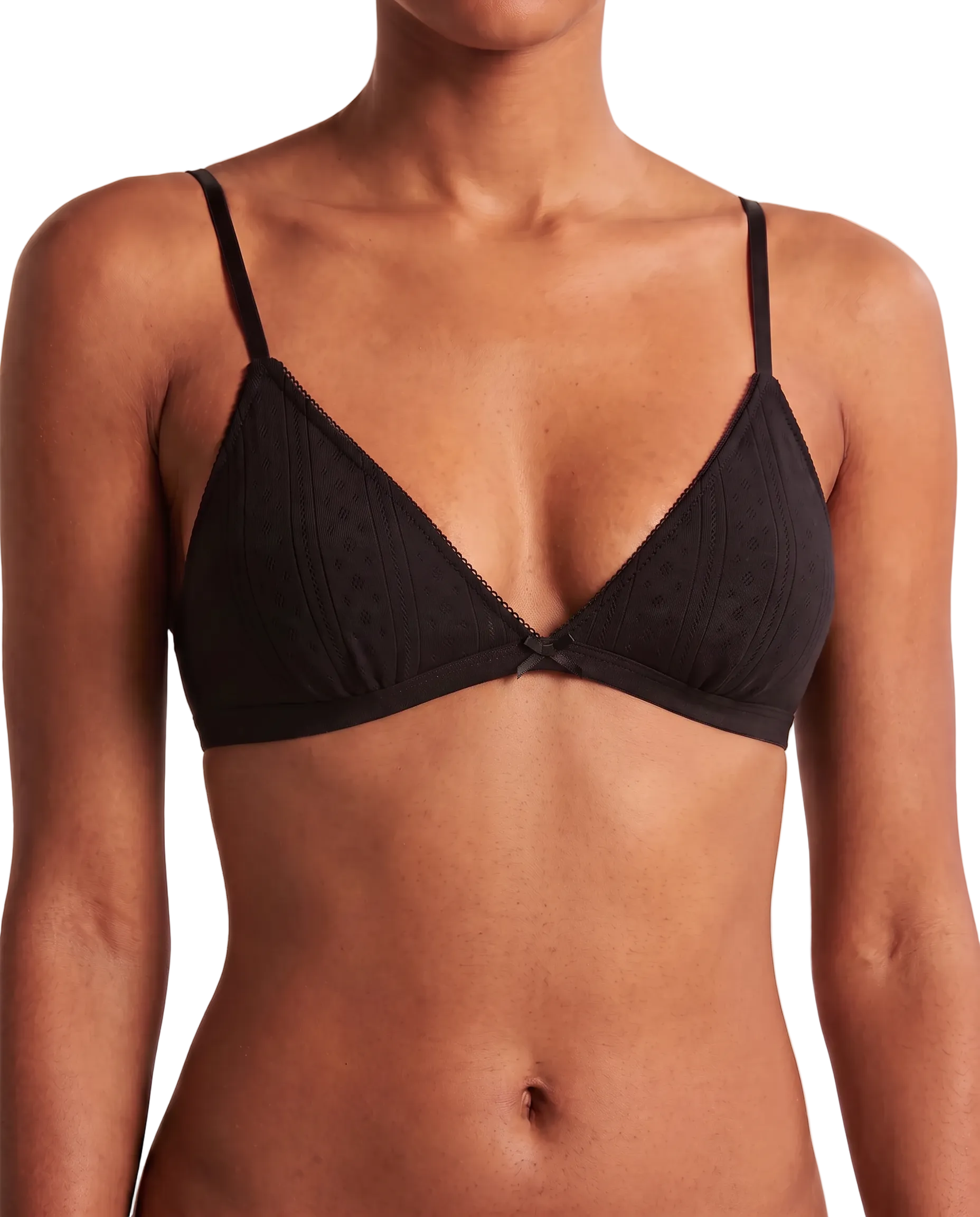 Bralette pointelle - noire
