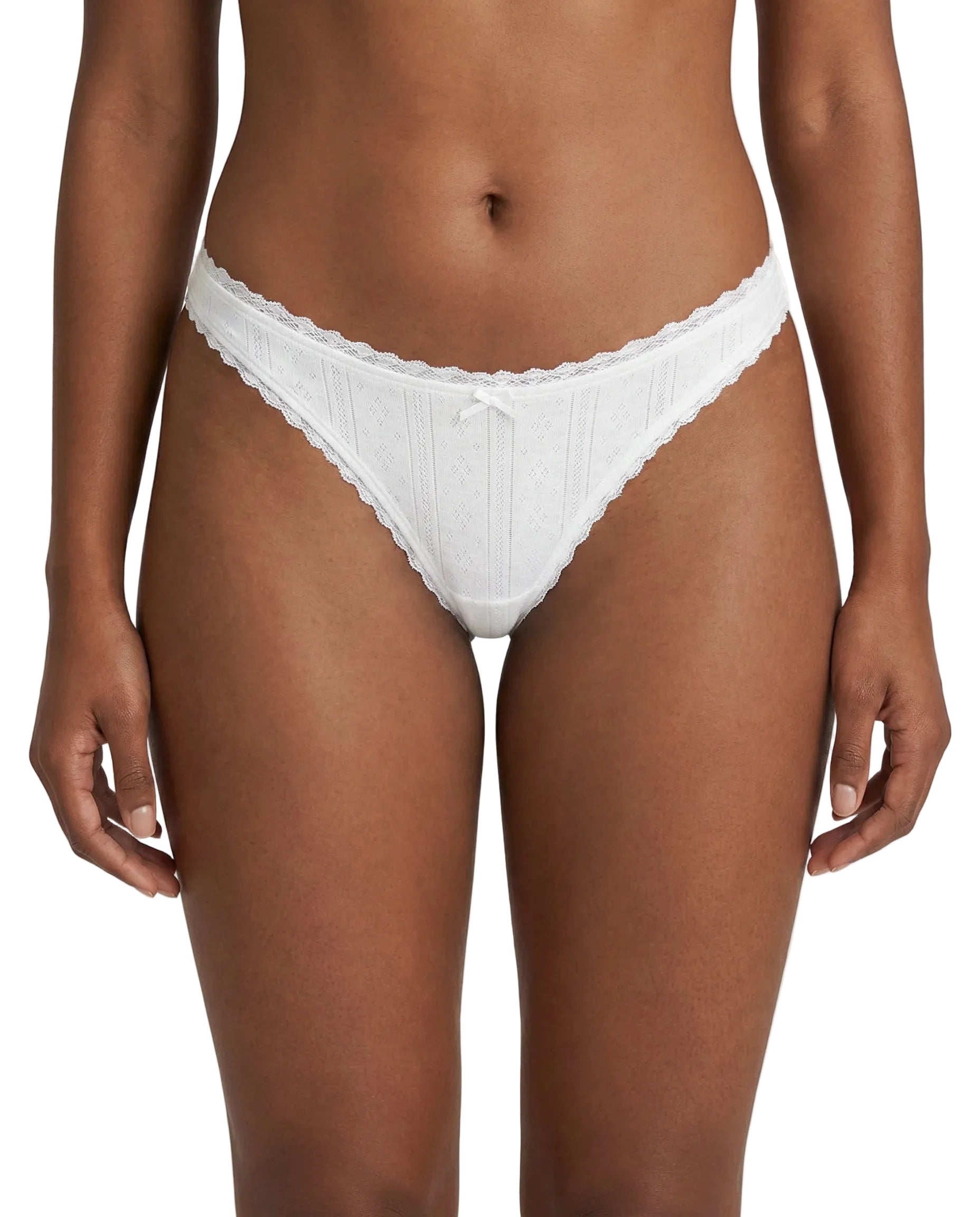 Tanga pointelle - blanc