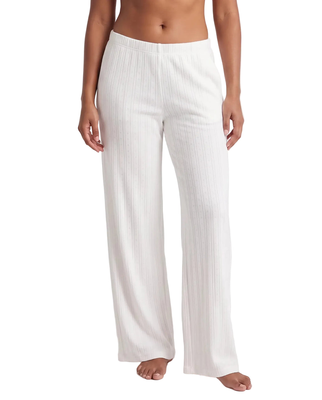 Pantalons pointelle - blancs