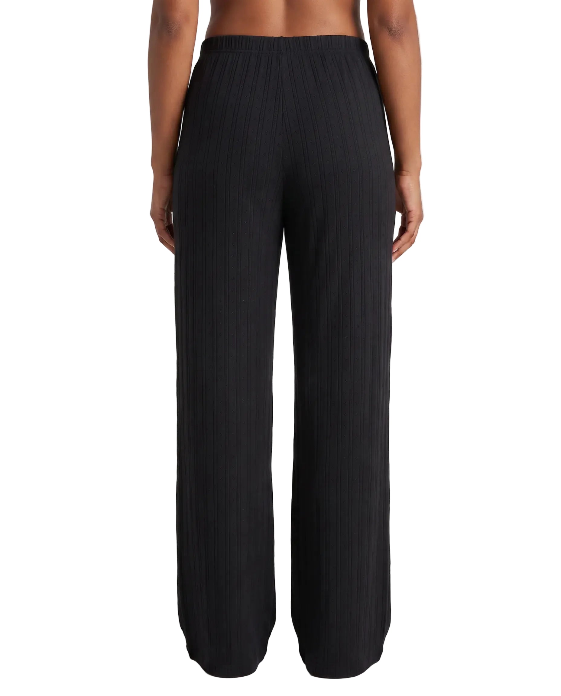 Pantalons pointelle - noirs