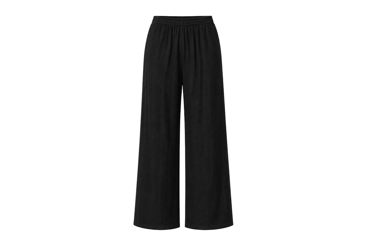 Pantalons pointelle - noirs