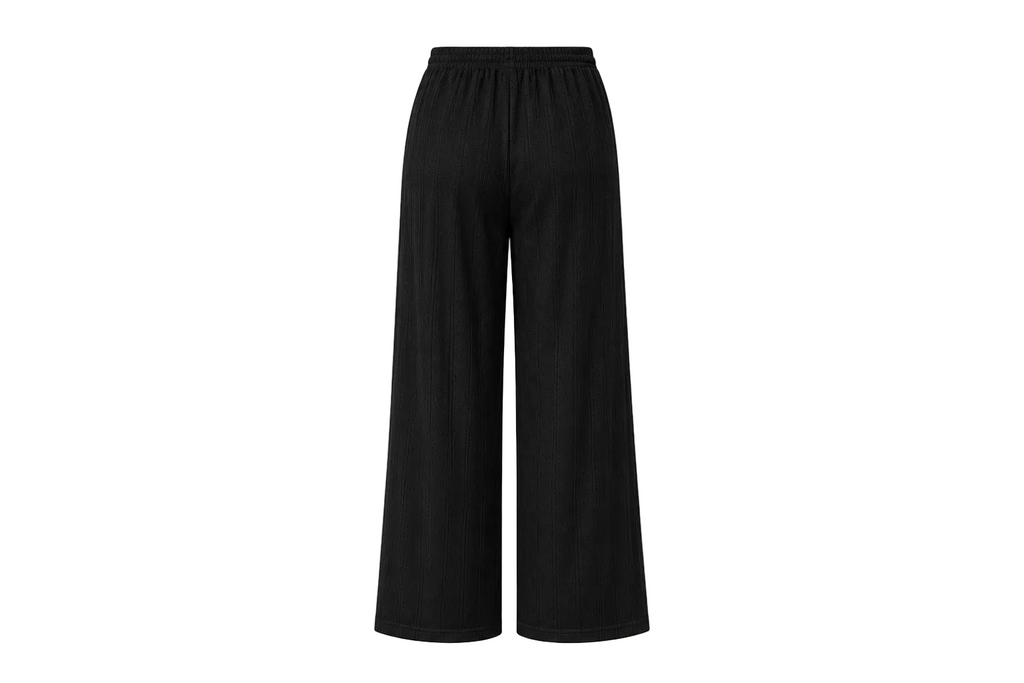 Pantalons pointelle - noirs