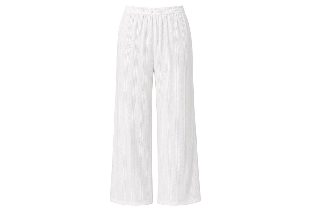Pantalons pointelle - blancs