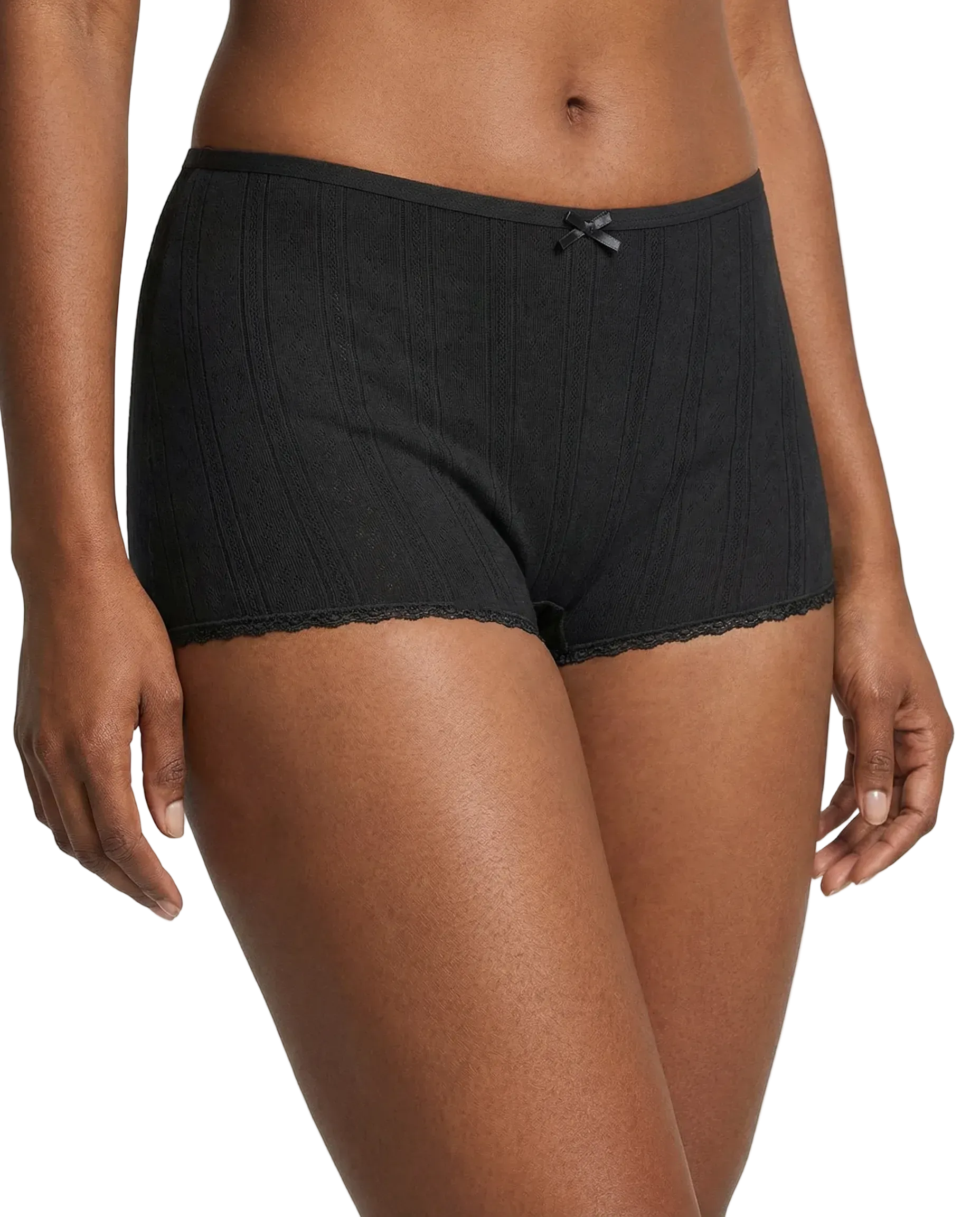 Mini short pointelle - noir