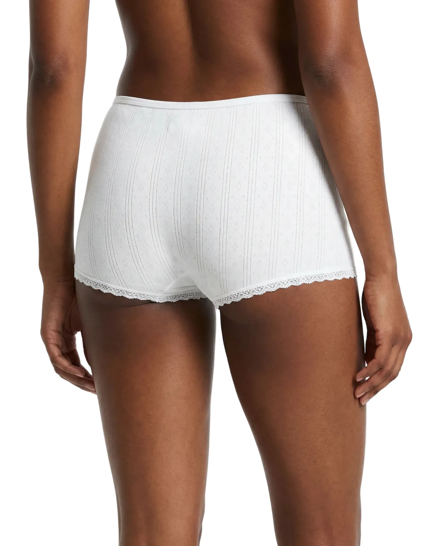 Mini short pointelle - blanc