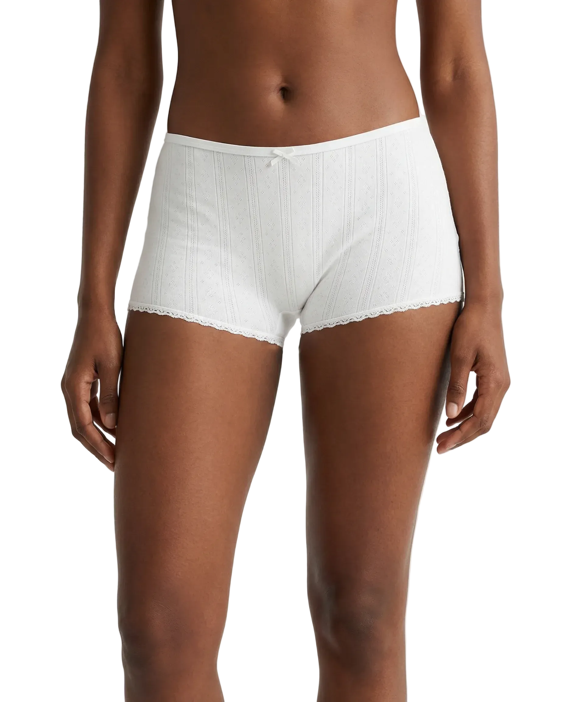 Mini short pointelle - blanc