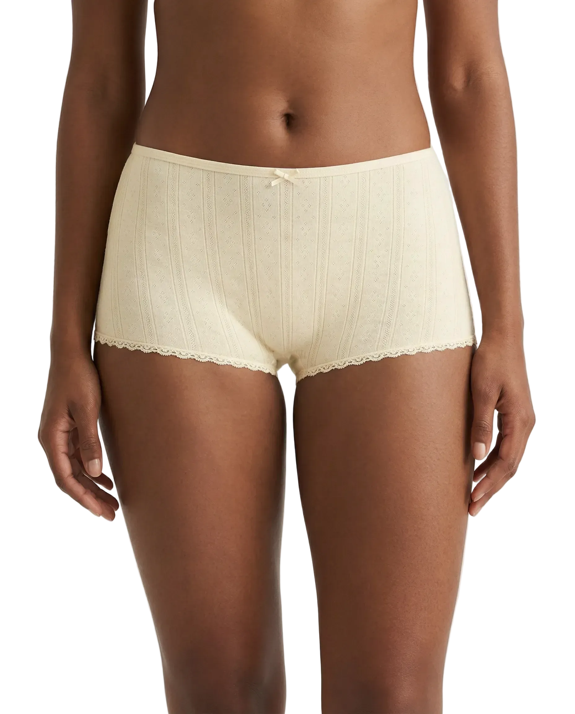 Mini short pointelle - butter yellow