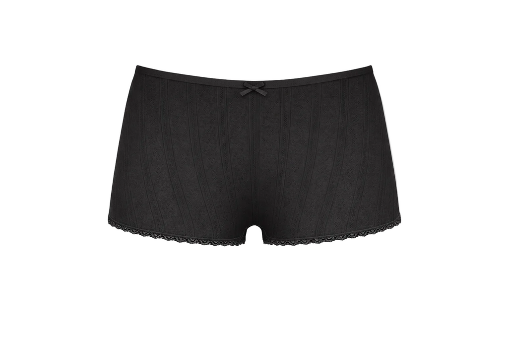 Mini short pointelle - noir
