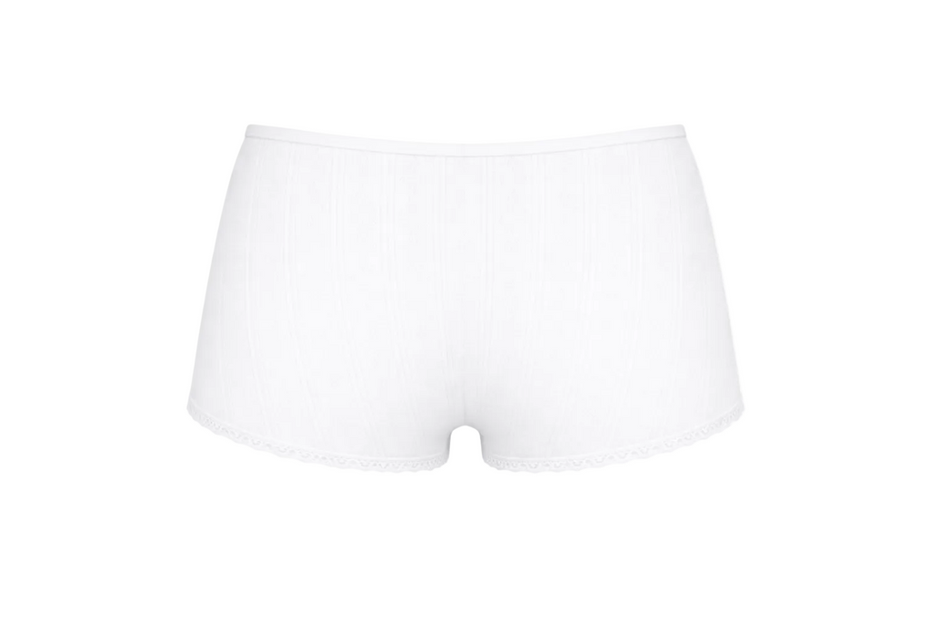 Mini short pointelle - blanc