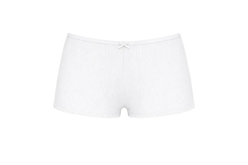 Mini short pointelle - blanc