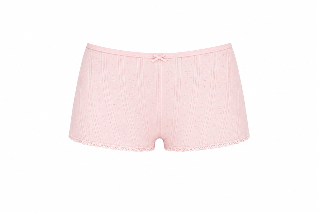 Mini short pointelle - rose