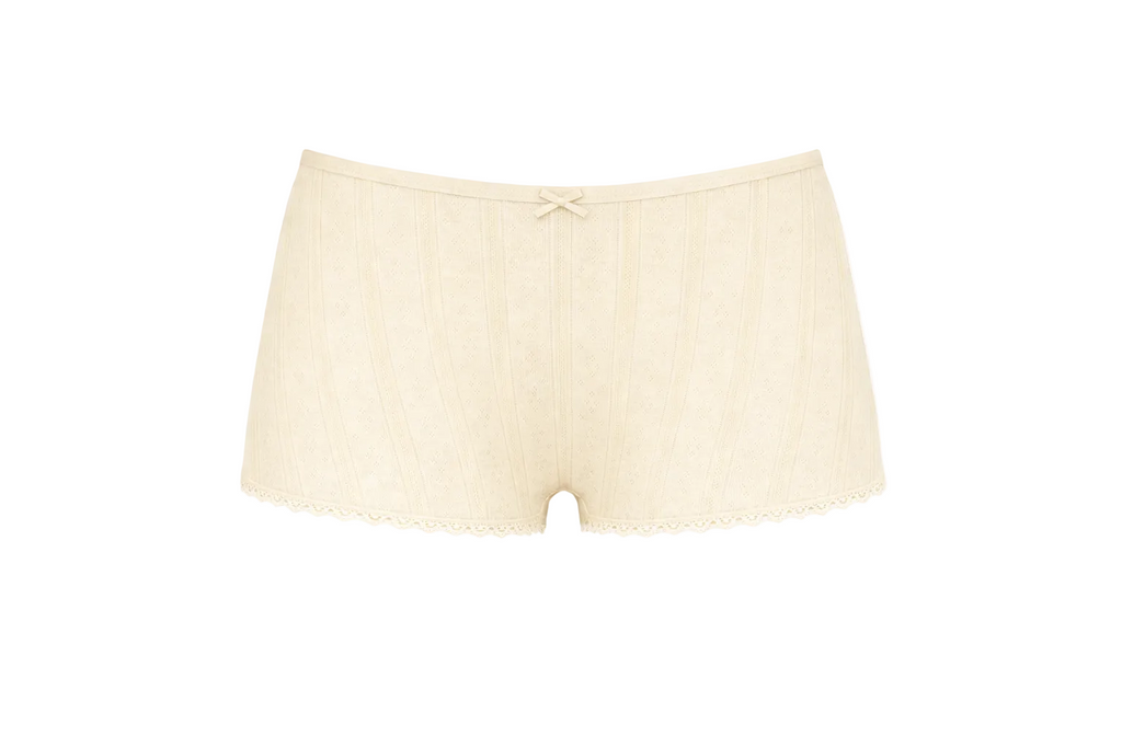 Mini short pointelle - butter yellow