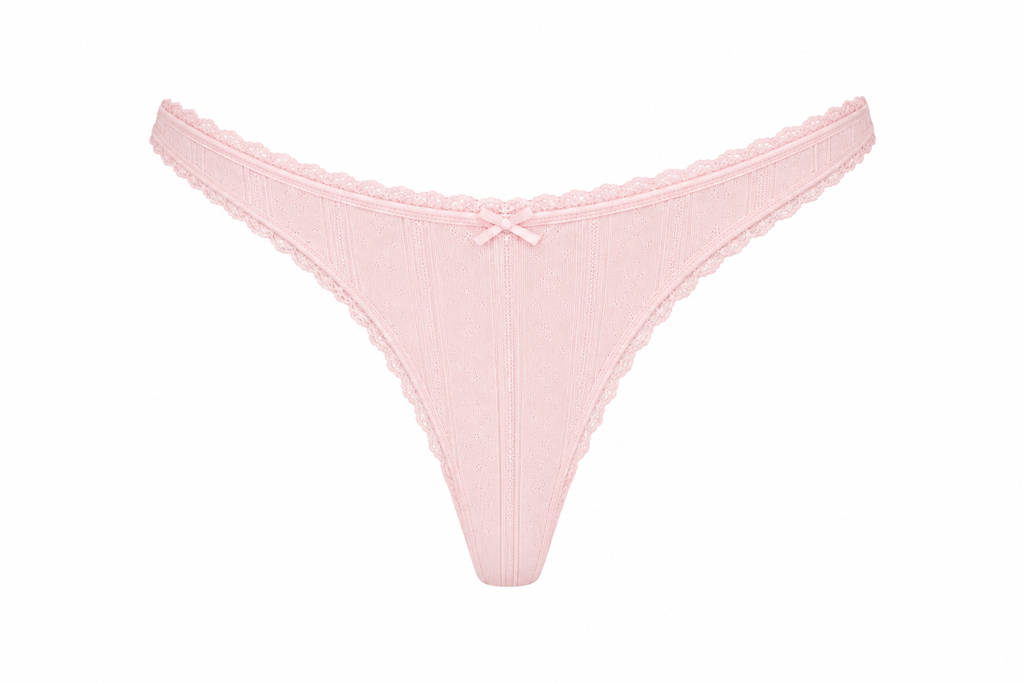Tanga pointelle - rose