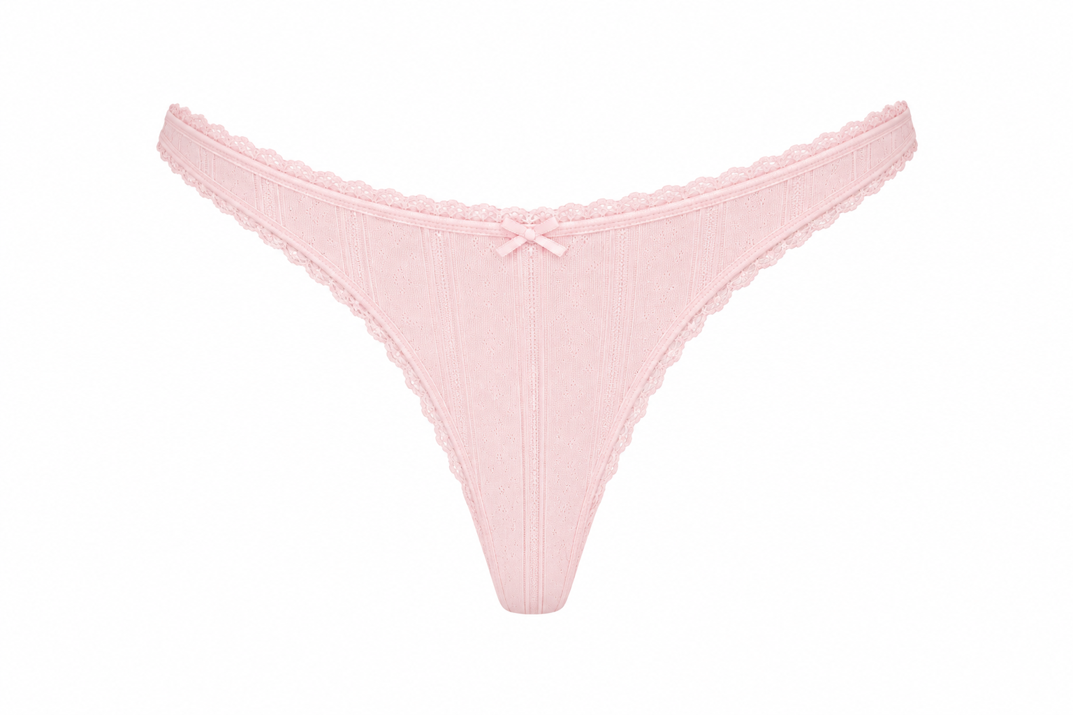 Tanga pointelle - rose