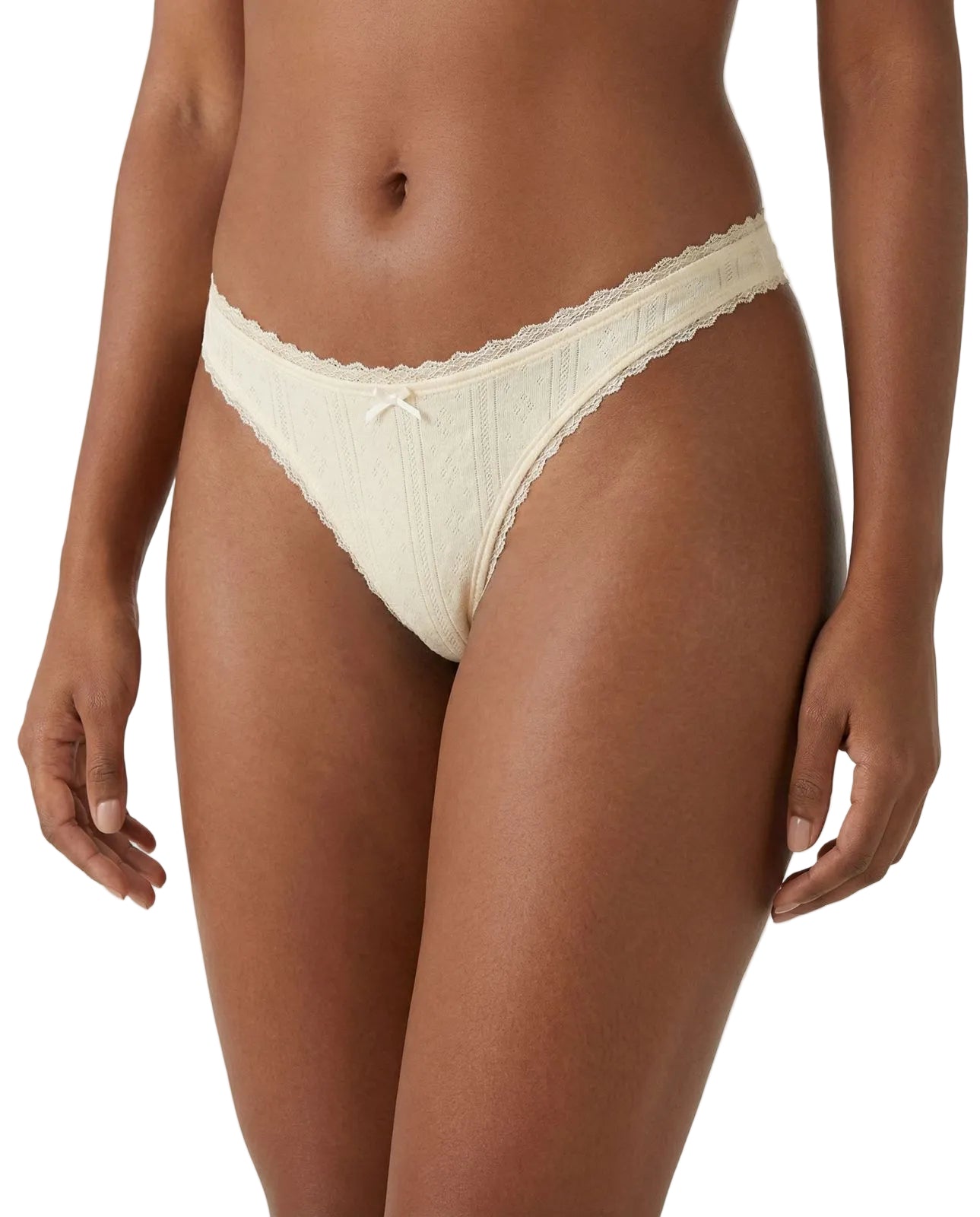 Tanga pointelle - butter yellow