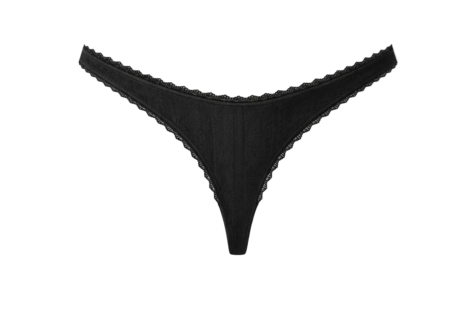 Tanga pointelle - noir