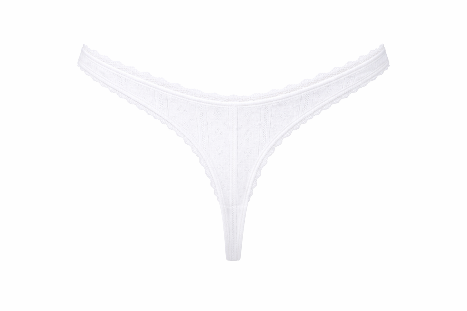 Tanga pointelle - blanc