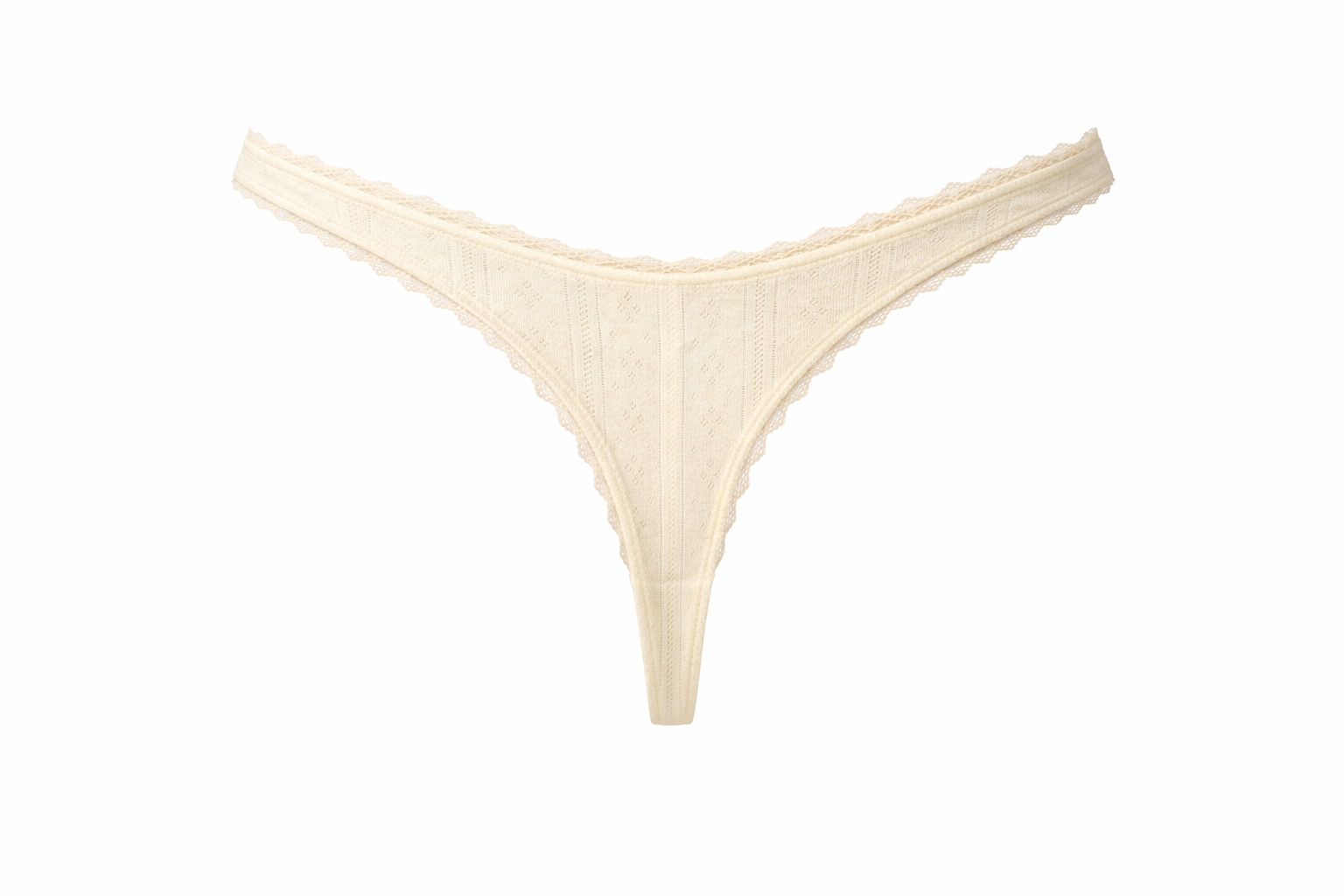 Tanga pointelle - butter yellow