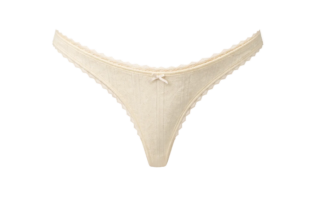 Tanga pointelle - butter yellow